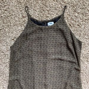 Old Navy olive tribal boho midi dress lined